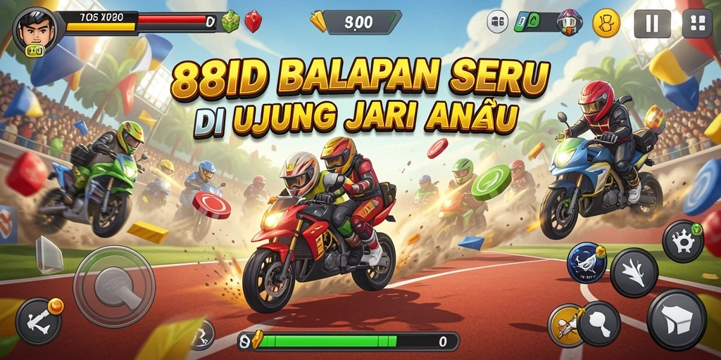 Screenshot gameplay 88ID menampilkan balapan mobil yang seru dan grafis yang menakjubkan.