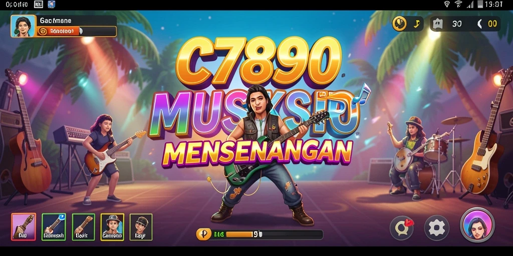 Tampilan menarik gameplay C7890 dengan berbagai musik.