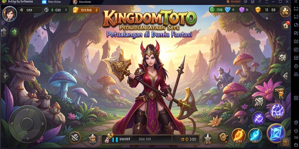 Tangkapan layar dari gameplay RPG KINGDOMTOTO yang menampilkan pertarungan epik.