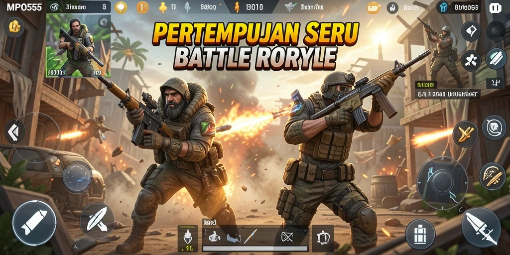 Tampilan gameplay seru dalam pertempuran Battle Royale.